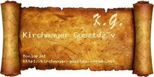 Kirchmayer Gusztáv névjegykártya